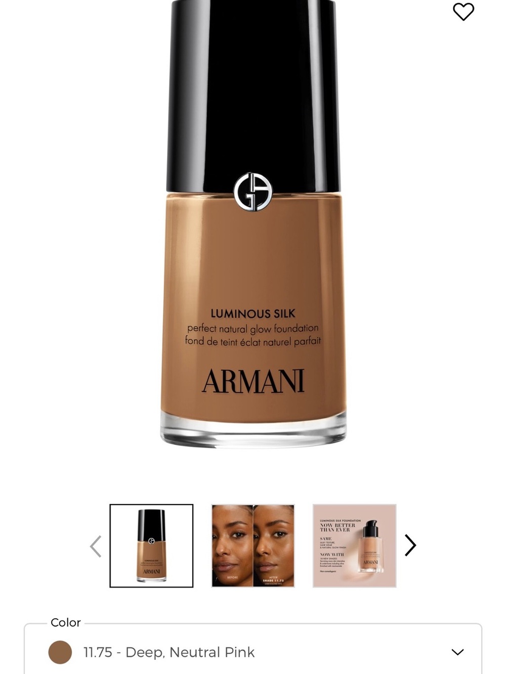 Giorgio Armani Luminous Silk Foundation — Deep Neutral Pink (11.75)